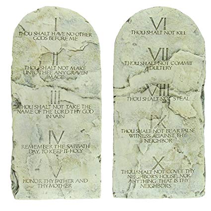 An image of real tablets of stone instead of the ones we used in class